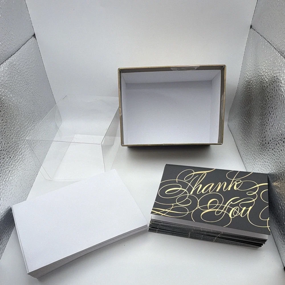 Anna Griffin Always Anna Thank You Notes & Envelopes Open Box34 Count Gold Black